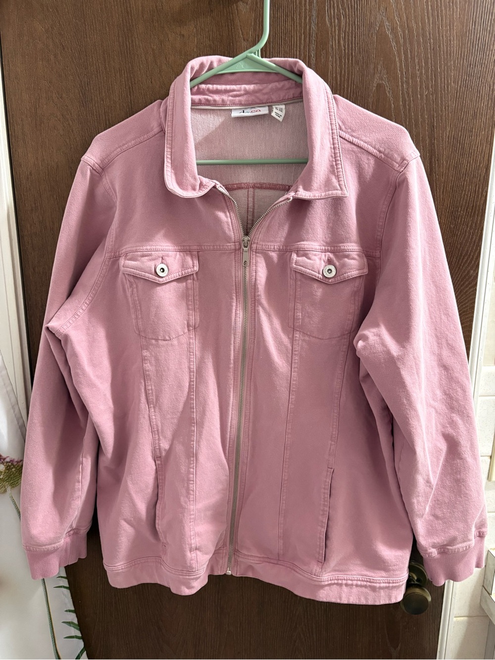Women's Pink Zip-Front Jacket Size 1X